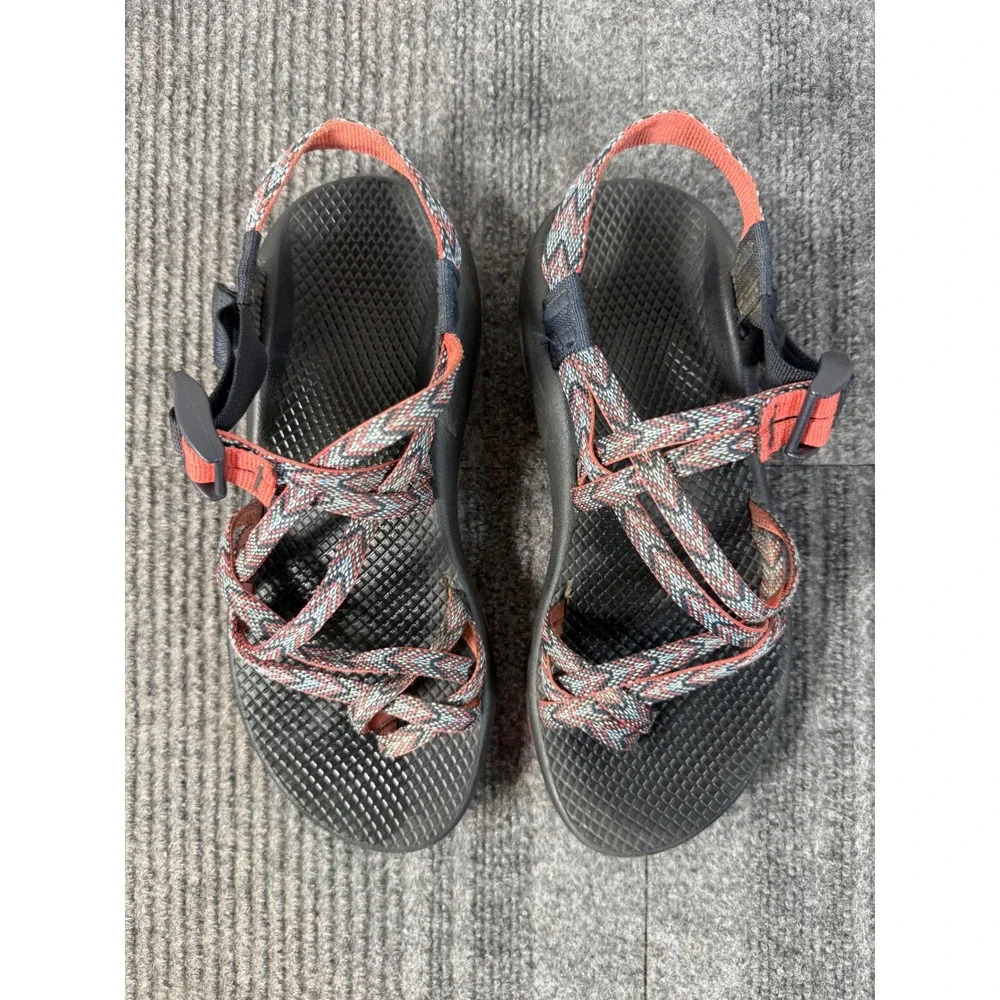 Chaco Z Cloud 2 Sandals Womens 8 Blue Orange Chevron Strappy Toe Loop Hiking